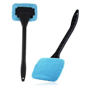 Car <b>Cleaning</b> Brush Dual Use For Home <b>And</b> Car Window Cleaner With Microfiber Pad Blue <b>Green</b> Sky Blue - Product Image 3