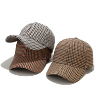 Gorra de Béisbol Unisex Retro con Estampado de Pata de Gallo, Estilo Polo Informal, Gorra de Papá