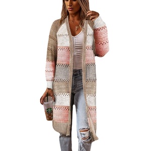 Women's Long <b>Cardigan</b> <b>Sweater</b> Loose Plaid Pattern Autumn Winter Wear Smlxl2xl3xl Europe America Style - Product Image 5
