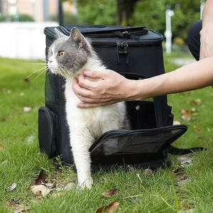 حقيبة القط والكلب الجديدة حقائب الحيوانات الأليفة سعة كبيرة محمولة قابلة للطي حقيبة ظهر شبكية قابلة للتوسيع تنفس شعار التخصيص بالجملة - Product Image 2