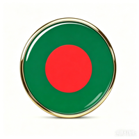 GREPAS GIFTS Épinglette drapeau du Bangladesh ronde de 1 pouce, épinglette patriotique mondiale pour chapeau