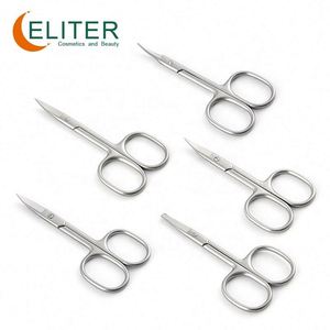 Eliter-Tijeras de manicura de acero inoxidable con hoja curva clásica, herramientas de belleza, extensión de cutículas y pestañas - Product Image 6