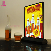 Caja de luz de pie para mesa con enchufe USB A4, marco de póster de menú Led ultrafino recargable, caja de luz publicitaria Led de doble cara