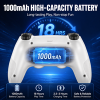 Manette de jeu sans fil YZC-036 BT pour PS5, avec batterie 1000 mAh, joystick P5, audio, double vibration moteur et capteur de mouvement 6 axes