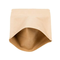 Sac de pochettes d'emballage Doypack en papier kraft brun refermable thermoscellable pour le stockage des aliments avec fenêtre transparente