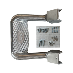 JOESHIER Accesorios para coches 4x4, estribos laterales universales de aluminio fundido con recubrimiento en polvo, antideslizantes, tipo aro, plateados. - Product Image 2
