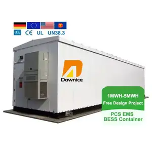 Harga 1 mw 6.5mwh 5 mwh 10mw wadah penyimpanan energi baterai lithium BISS daya surya 40ft 1 mw wadah sistem penyimpanan energi