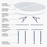 Tables pliantes portables légères neuves pour hôtels, mariages et banquets, en plastique HDPE avec structure en acier