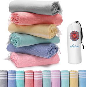 Serviette de plage turque surdimensionnée 100% coton turc, sans sable, extra large, ultra douce, séchage rapide, compacte et légère pour les voyages - Product Image 1