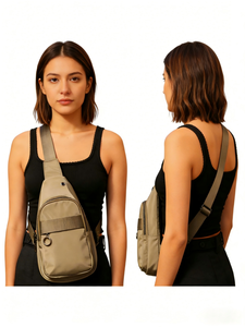 Ladeanschluss Große Kapazität Diebstahlsicherer Verschluss Outdoor Sport Herren Vintage Tragbare Reißverschluss Multifunktions-Schulterriemen Brusttasche - Product Image 4