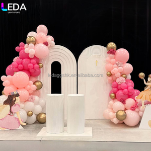 LEDA Hot Selling Indoor Wedding Decoration White Acrylic Two-piece Set Hanging Balloon <b>Backdrop</b> for Wedding - Product Image 2