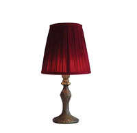 Lampe de table LED rechargeable sans fil, décoration, abat-jour rond rouge, variateur tactile, éclairage de table pour restaurants, bars, mariages