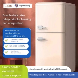 Refrigerador Eléctrico <span class=keywords><strong>Retro</strong></span> de Doble Puerta, Silencioso y de Bajo Consumo, Ideal para Alquileres y Dormitorios, 72L - Product Image 2