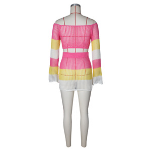 ชุดเซ็ต 2 ชิ้น กระโปรงทรงเข้ารูปถักโครเชต์ลายหัวใจหลากสีทำมือสำหรับผู้หญิง แฟชั่น - Product Image 6