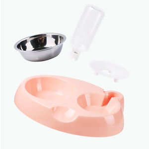 Gamelles doubles pour chiens et chats Ensemble de gamelles à eau et à nourriture Bol détachable en acier inoxydable Distributeur automatique d'eau Bouteille d'alimentation pour animaux domestiques - Product Image 6