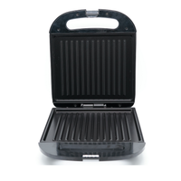 Grille-pain électrique automatique 4 tranches 2000W avec plaques antiadhésives, voyants LED, machine compacte pour panini et petit-déjeuner à domicile