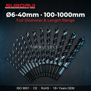 SUBORUI Fabricante de Brocas para Madera con <span class=keywords><strong>Punta</strong></span> de Rosca Extra Larga, Hexagonales, SDS, para Perforación Profunda en Madera Dura y Blanda - Product Image 1