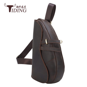 Bolso de Pecho de Cuero Genuino para Hombre, Estilo Retro, Resistente, Informal, para Uso en Exteriores - Product Image 3