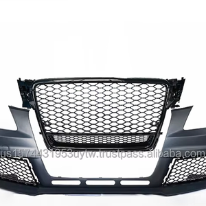 Cubierta de parachoques delantero RS4 Honeycomb Grill negro brillante para 08-12 Audi A4 B8 kit de carrocería | S4 actualización RS4 estilo Front Fascia Agents - Product Image 2