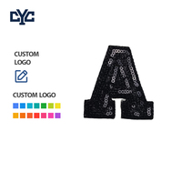 Nouvelles Écussons Lettres Thermocollants Noirs Scintillants à Paillettes – Écussons Alphabet à Sequins