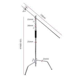 Trépied Girafe C-Stand Robuste de 3,3 M en Acier Inoxydable avec Bras Magique à Jambe et Barre Transversale <span class=keywords><strong>pour</strong></span> Photographie et Utilisation avec Téléphone - Product Image 3