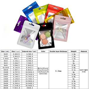 Sacs refermables réutilisables 7x10cm avec fenêtre transparente et revêtement interne en aluminium pour pinces à cheveux et éponges de maquillage - Product Image 6