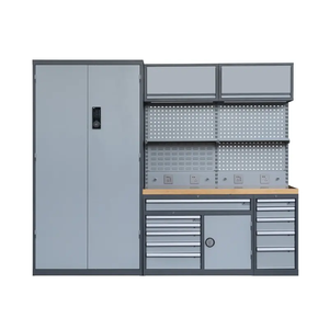Système de rangement d'outils pour garage, établi professionnel, armoires à outils métalliques pour mécaniciens, taille personnalisée, poste de travail multifonctionnel pour atelier - Product Image 3