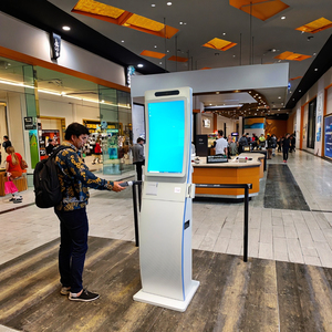 23.6 inch màn hình cong màn hình cảm ứng tự phục vụ thanh toán kiosk tầng thường vụ với đầu đọc thẻ máy ảnh máy in QR đọc mã - Product Image 1