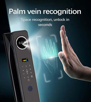 Serrure de porte intelligente Tuya avec reconnaissance faciale par veine palmaire, empreinte digitale, mot de passe, carte IC, contrôle par application, interphone, déverrouillage par clé, en alliage d'aluminium