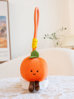 Groothandel Fruit Pluche Sleutelhanger Schattige Oranje Mangosteen Banaan Fruit Sleutelhanger Charms Op Maat Gemaakte Fruitvormige Sleutelhangers