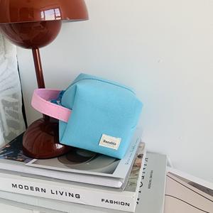 Sac cosmétique en toile petits sacs de maquillage à la mode pochette de rangement cosmétique Portable avec poignée pour femmes hommes voyage plage en plein air - Product Image 3