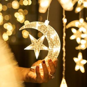 Twinkle Star 138 LED Star Moon Curtain <b>String</b> Curtain Window Decor <b>String</b> <b>Lights</b> 8 Modes Decorations for Ramadan - Product Image 4