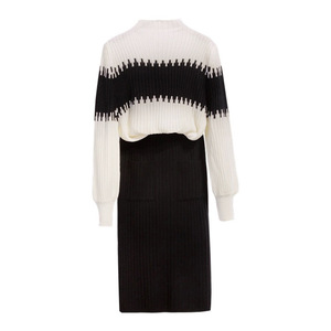 Pullover Colorblock Knit Sweater Slim Half Body <b>Skirt</b> Women's 2 Piece Set Fashion - Product Image 6