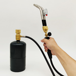 Antorcha de soldadura de doble cabezal Mapp Torch 1800C con boquilla angular para reparación de refrigeración, gas mixto, chapado en cobre - Product Image 1