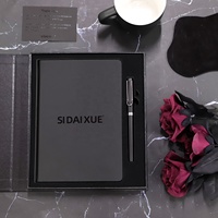 Ensemble de planificateurs d'affaires Journal en cuir PU à couverture rigide personnalisé Carnet de notes en papier noir