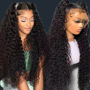 วิกผมลูกไม้แบบ Water Wave  ทำจากผมแท้  ถอนขนแล้ว  ขนาด 13x6  แสกกลาง  วิกผมลูกไม้ HD  ความหนาแน่น 200  วิกผมลอนจากผมแท้สำหรับผู้หญิง - Product Image 1