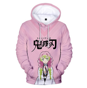 Sudadera con Capucha para Hombre, Estilo Urbano, Diseño Personalizado con Estampado Puff de <span class=keywords><strong>Anime</strong></span> Japonés, Corte Regular, 100% Poliéster, 200g - Product Image 4