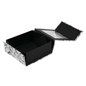 <b>Window</b> Magnet Closure Gold <b>Foil</b> Printing Sponge Liner UV Coating Matt Lamination Black Corrugated Board Gift Box - Product Image 2