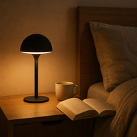 Lampu Meja LED Portabel Isi Ulang 3W Sentuh Dimmable 3 Suhu Warna 400lm Lampu Meja Tipe-C untuk Kamar Tidur