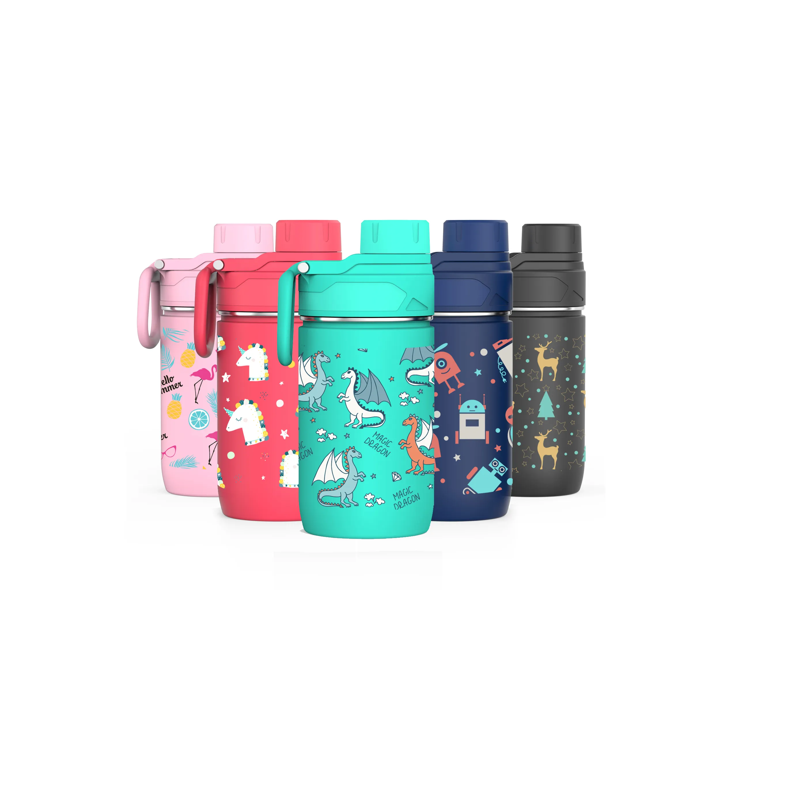 Nuovo Design 12 OZ Doppia parete In Acciaio Inox Vuoto Bottiglia di Acqua di Sport Per I Bambini Commercio All'ingrosso