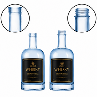 Botol Minuman Keras Kaca Super Flint Food Grade Langsung dari Pabrik, Wadah Brandy Vodka dengan Ukiran Logo Kustom Layanan OEM ODM