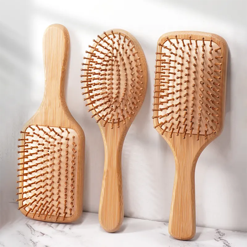 Grosir sisir bambu alami bubur kayu sikat rambut profesional sikat anti kusut pijat kulit kepala bantal udara sisir rambut kayu