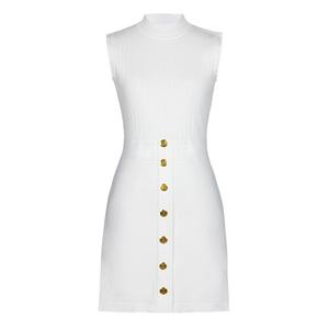 Nuevo Vestido de Punto sin Mangas con Cuello Redondo para Mujer, Otoño 2025, Elegante, Estilo Boutique, Mini Vestido Ajustado - Product Image 1