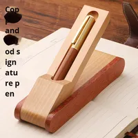 Vente en gros de stylo gel d'affaires rétro 0.5mm signature en bois métallique avec clip rotatif en bois pour le bureau ou comme cadeau d'affaires élégant