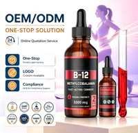 Gouttes liquides de Vitamine B12 Méthylcobalamine 5000mcg 2 fl oz Végétalien Sans gluten Action rapide OEM Marque privée