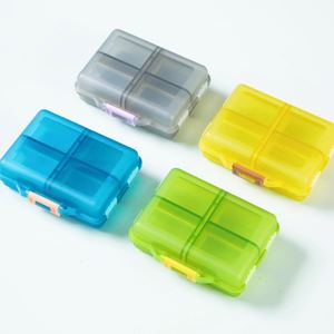 Boîte à médicaments de voyage moderne pliable et écologique OEM, 8 compartiments, organiseur de pilules hebdomadaire pour 3-5 jours, boîte de rangement en plastique - Product Image 2