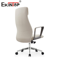Fauteuil de bureau exécutif en cuir ergonomique Ekintop, moderne, à dossier haut, luxueux et inclinable