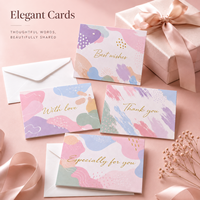Cartes de remerciement personnalisées imprimées, cartes d'appréciation personnalisées avec motifs abstraits colorés en macaron et dorure à chaud