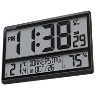Jam Dinding LCD Jumbo Atomic, Jam Dinding Digital Ukuran Besar dengan Temperatur dan Kelembapan