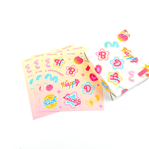 Tùy Chỉnh Tự Dính Với Logo Kết Cấu Sticker Giấy Nụ Hôn Cắt Dán Nhãn Vinyl Dễ Thương Phim Hoạt Hình Con Chó Dán Tấm - Product Image 2